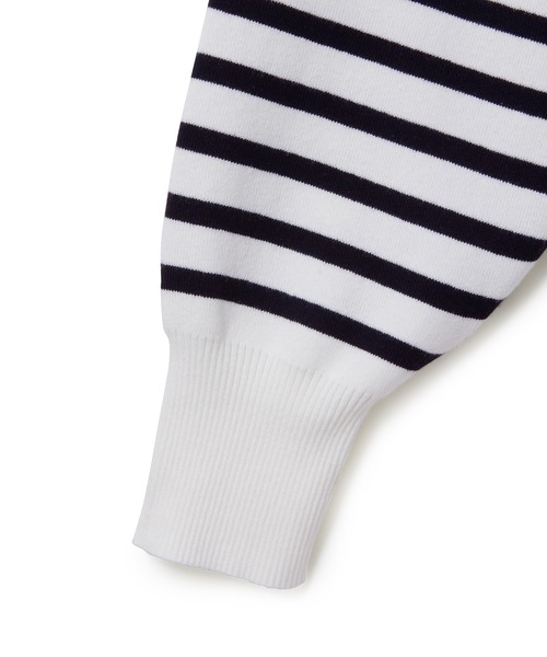 ADAM ET ROPE'(アダムエロペ)の「【アウトレット店舗・WEB限定】総針ニットバスクボーダー(ニット/セーター・レディース・ブラック系その他/ブルー系その他・FREE)」の8枚目の写真