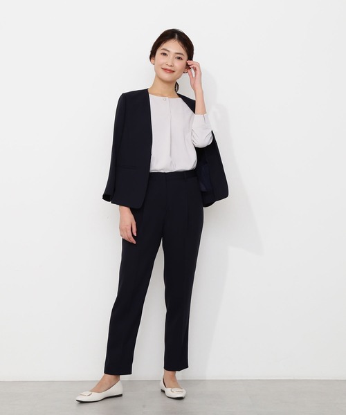 NATURAL BEAUTY BASIC（ナチュラルビューティーベーシック）の「[洗える]ポリエステルドビーＳＥＴＵＰ　パンツ（その他パンツ・レディース・ベージュ/グレー/ネイビー/ベージュ系その他5・MEDIUM/LARGE/SMALL/X-SMALL/XX-SMALL/X-LARGE）」の4枚目の写真