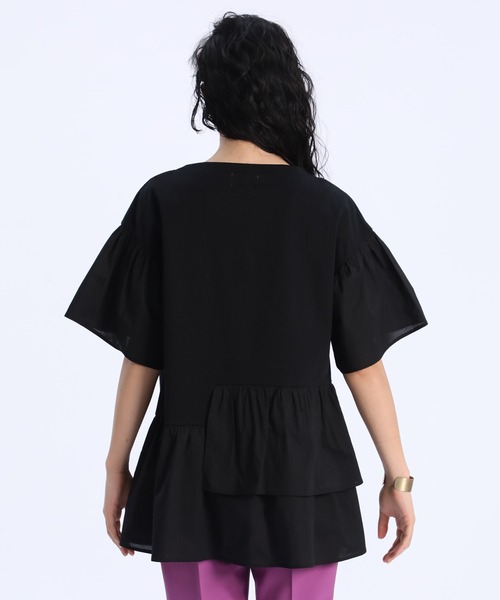 Luftrobe(ルフトローブ)の「《Luftrobe》ドッキングカットソー(Tシャツ/カットソー・レディース・ブラック/オフホワイト・9号)」の5枚目の写真