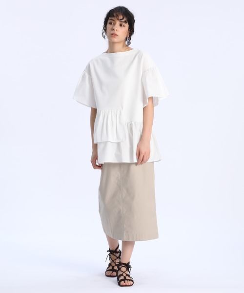 Luftrobe(ルフトローブ)の「《Luftrobe》ドッキングカットソー(Tシャツ/カットソー・レディース・ブラック/オフホワイト・9号)」の9枚目の写真