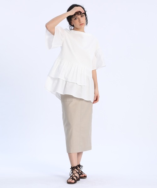 Luftrobe(ルフトローブ)の「《Luftrobe》ドッキングカットソー(Tシャツ/カットソー・レディース・ブラック/オフホワイト・9号)」の10枚目の写真