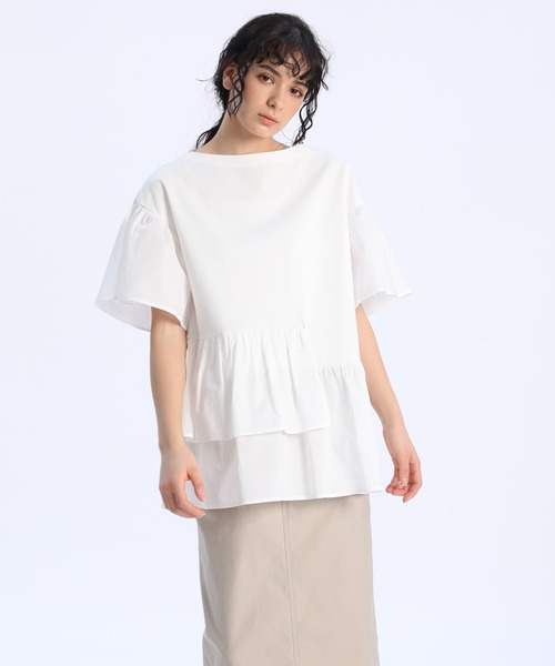 Luftrobe(ルフトローブ)の「《Luftrobe》ドッキングカットソー(Tシャツ/カットソー・レディース・ブラック/オフホワイト・9号)」の11枚目の写真