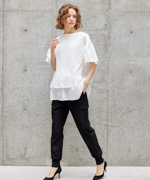 Luftrobe(ルフトローブ)の「《Luftrobe》ドッキングカットソー(Tシャツ/カットソー・レディース・ブラック/オフホワイト・9号)」の13枚目の写真