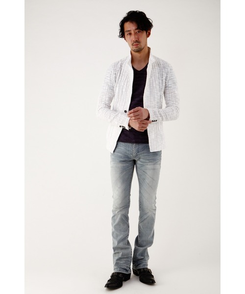 TORNADO MART（トルネードマート）の「TORNADO MART∴ライトニングクレープラッセルジャケット（テーラードジャケット・メンズ・ホワイト/サックスブルー/ピンク・MEDIUM/LARGE/LL）」の21枚目の写真