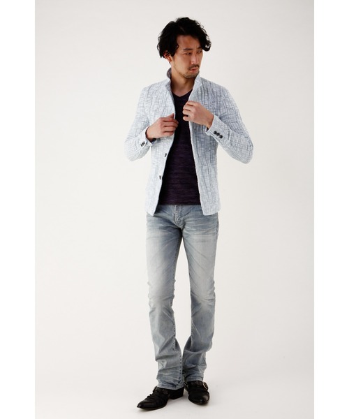 TORNADO MART（トルネードマート）の「TORNADO MART∴ライトニングクレープラッセルジャケット（テーラードジャケット・メンズ・ホワイト/サックスブルー/ピンク・MEDIUM/LARGE/LL）」の20枚目の写真