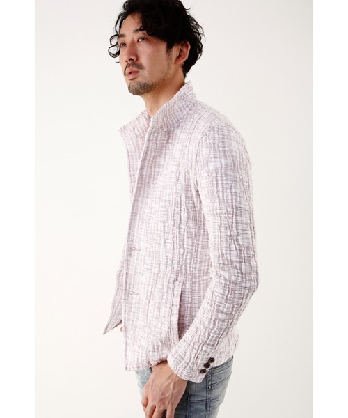 TORNADO MART（トルネードマート）の「TORNADO MART∴ライトニングクレープラッセルジャケット（テーラードジャケット・メンズ・ホワイト/サックスブルー/ピンク・MEDIUM/LARGE/LL）」の18枚目の写真