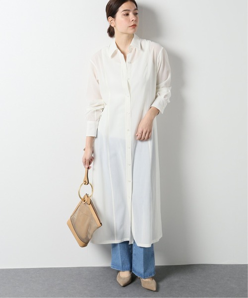 セール】ソフトフレアシャツワンピース（ワンピース）｜NOBLE