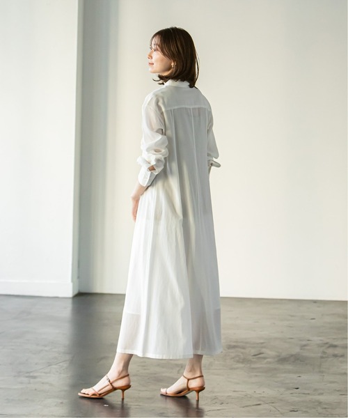 セール】ソフトフレアシャツワンピース（ワンピース）｜NOBLE
