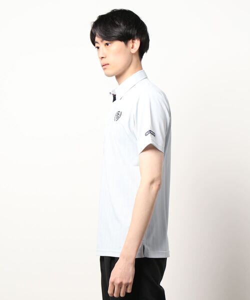 FILA GOLF(フィラゴルフ )の「FILA GOLF/フィラゴルフ ロゴ ストライプPT半袖シャツ/吸汗速乾 UVカット 接触冷感/ゴルフウェア/メンズ(シャツ/ブラウス・メンズ・ブラック/ホワイト/ブルー/ライトグレー・3L/LL/L/M)」の16枚目の写真