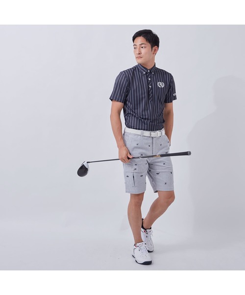 FILA GOLF(フィラゴルフ )の「FILA GOLF/フィラゴルフ ロゴ ストライプPT半袖シャツ/吸汗速乾 UVカット 接触冷感/ゴルフウェア/メンズ(シャツ/ブラウス・メンズ・ブラック/ホワイト/ブルー/ライトグレー・3L/LL/L/M)」の13枚目の写真
