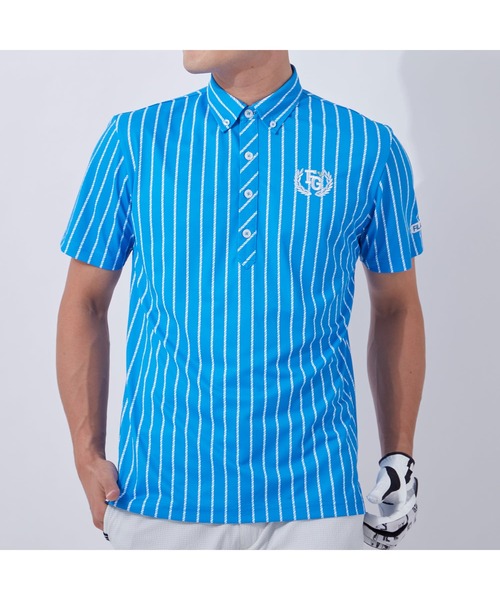 FILA GOLF(フィラゴルフ )の「FILA GOLF/フィラゴルフ ロゴ ストライプPT半袖シャツ/吸汗速乾 UVカット 接触冷感/ゴルフウェア/メンズ(シャツ/ブラウス・メンズ・ブラック/ホワイト/ブルー/ライトグレー・3L/LL/L/M)」の21枚目の写真