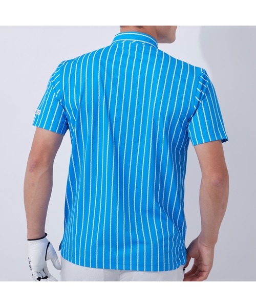 FILA GOLF(フィラゴルフ )の「FILA GOLF/フィラゴルフ ロゴ ストライプPT半袖シャツ/吸汗速乾 UVカット 接触冷感/ゴルフウェア/メンズ(シャツ/ブラウス・メンズ・ブラック/ホワイト/ブルー/ライトグレー・3L/LL/L/M)」の9枚目の写真