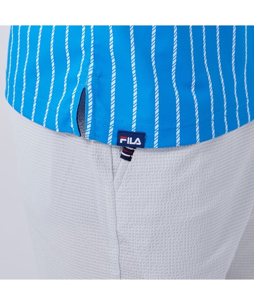 FILA GOLF(フィラゴルフ )の「FILA GOLF/フィラゴルフ ロゴ ストライプPT半袖シャツ/吸汗速乾 UVカット 接触冷感/ゴルフウェア/メンズ(シャツ/ブラウス・メンズ・ブラック/ホワイト/ブルー/ライトグレー・3L/LL/L/M)」の22枚目の写真