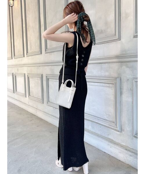 【セール】ディープスリットロングニットスカート【セットアップ着用可能】（スカート）｜RESEXXY（リゼクシー）