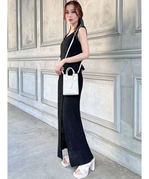 【セール】ディープスリットロングニットスカート【セットアップ着用可能】（スカート）｜RESEXXY（リゼクシー）