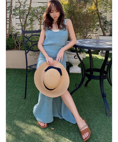 【セール】ディープスリットロングニットスカート【セットアップ着用可能】（スカート）｜RESEXXY（リゼクシー）