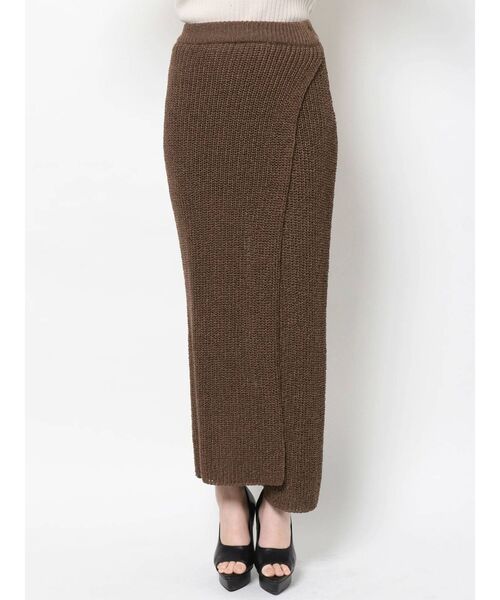 【セール】ディープスリットロングニットスカート【セットアップ着用可能】（スカート）｜RESEXXY（リゼクシー）
