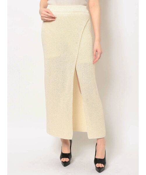 【セール】ディープスリットロングニットスカート【セットアップ着用可能】（スカート）｜RESEXXY（リゼクシー）