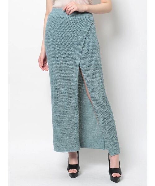 【セール】ディープスリットロングニットスカート【セットアップ着用可能】（スカート）｜RESEXXY（リゼクシー）