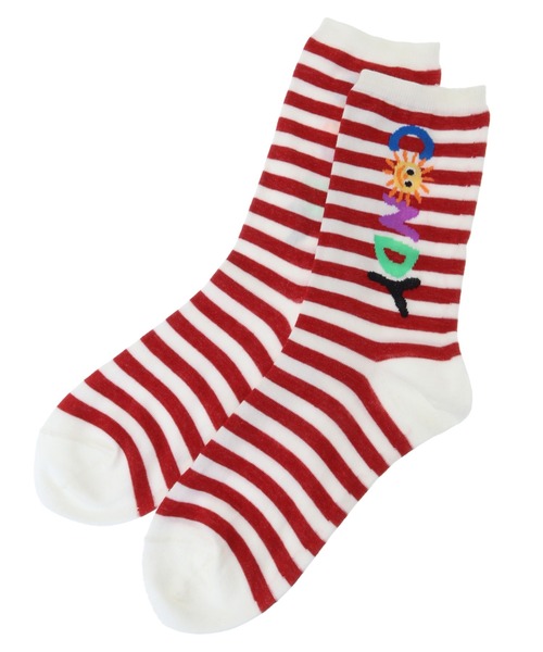 Candy Stripper（キャンディストリッパー）の「SUNNY BORDER ソックス（ソックス/靴下・レディース・ホワイト×レッド/ホワイト×ブラック・FREE）」の3枚目の写真