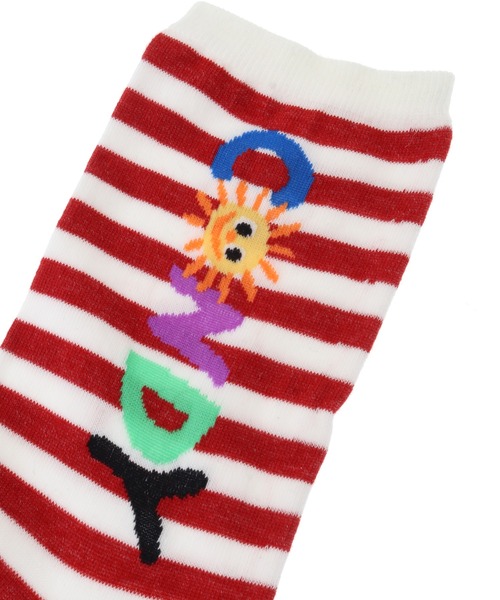 Candy Stripper（キャンディストリッパー）の「SUNNY BORDER ソックス（ソックス/靴下・レディース・ホワイト×レッド/ホワイト×ブラック・FREE）」の4枚目の写真