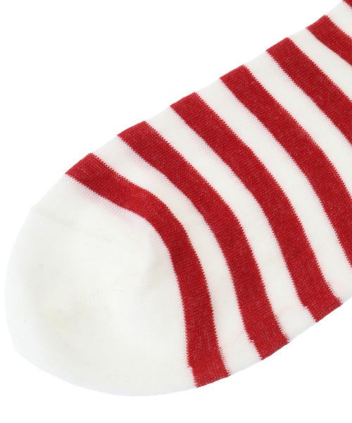 Candy Stripper（キャンディストリッパー）の「SUNNY BORDER ソックス（ソックス/靴下・レディース・ホワイト×レッド/ホワイト×ブラック・FREE）」の6枚目の写真