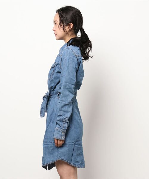 Wrangler（ラングラー）の「［Wrangler ラングラー］Women’s Western Denim Snap Dress ウエスタン デニム シャツ ワンピース（シャツワンピース・レディース・ダークインディゴブルー/ライトインディゴブルー・S/M/L）」の13枚目の写真