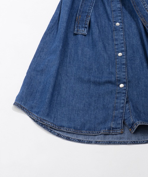 Wrangler（ラングラー）の「［Wrangler ラングラー］Women’s Western Denim Snap Dress ウエスタン デニム シャツ ワンピース（シャツワンピース・レディース・ダークインディゴブルー/ライトインディゴブルー・S/M/L）」の6枚目の写真