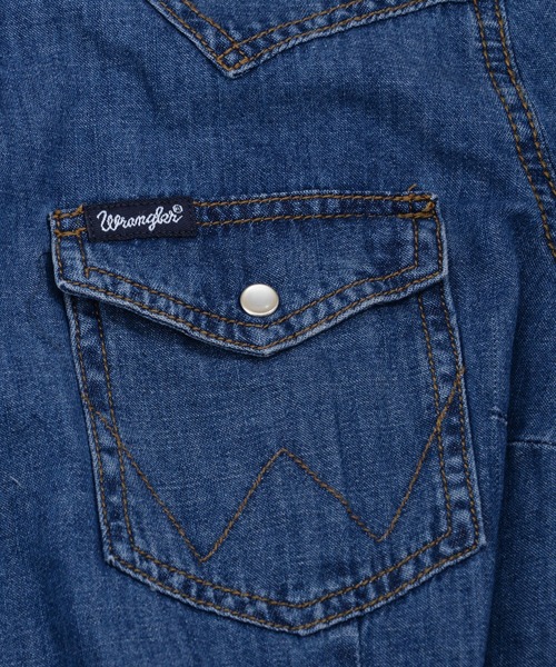 Wrangler（ラングラー）の「［Wrangler ラングラー］Women’s Western Denim Snap Dress ウエスタン デニム シャツ ワンピース（シャツワンピース・レディース・ダークインディゴブルー/ライトインディゴブルー・S/M/L）」の7枚目の写真