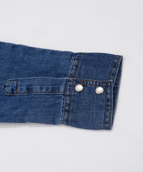 Wrangler（ラングラー）の「［Wrangler ラングラー］Women’s Western Denim Snap Dress ウエスタン デニム シャツ ワンピース（シャツワンピース・レディース・ダークインディゴブルー/ライトインディゴブルー・S/M/L）」の8枚目の写真