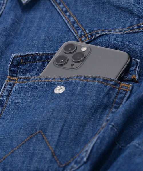 Wrangler（ラングラー）の「［Wrangler ラングラー］Women’s Western Denim Snap Dress ウエスタン デニム シャツ ワンピース（シャツワンピース・レディース・ダークインディゴブルー/ライトインディゴブルー・S/M/L）」の10枚目の写真