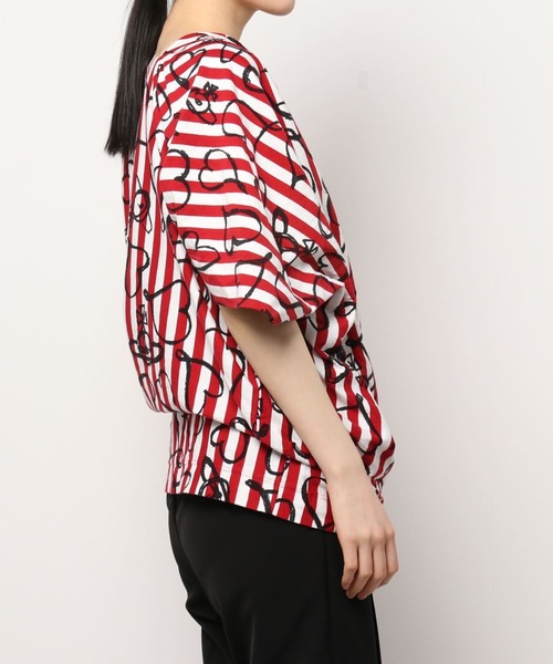 ★ヴィヴィアンウエストウッド★ドレープTシャツ セール】ｸﾗｼｯｸﾎﾞｰﾀﾞｰﾂｲｽﾄﾄﾞﾚｰﾌﾟﾄｯﾌﾟ（Tシャツ/カットソー