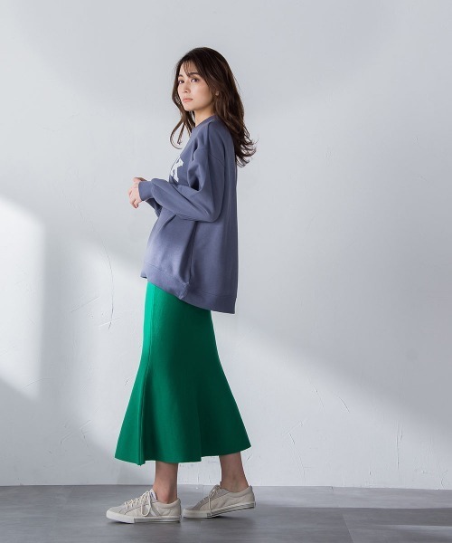 socolla(ソコラ)の「【socolla】綿タッチニットマーメイドスカート≪手洗い可能≫(スカート・レディース・ブラック/グレー/オフホワイト/グリーン・M)」の14枚目の写真