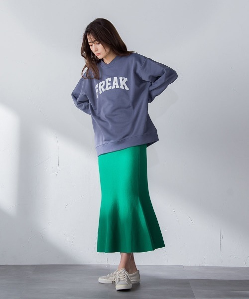 socolla(ソコラ)の「【socolla】綿タッチニットマーメイドスカート≪手洗い可能≫(スカート・レディース・ブラック/グレー/オフホワイト/グリーン・M)」の9枚目の写真