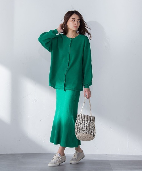 socolla(ソコラ)の「【socolla】綿タッチニットマーメイドスカート≪手洗い可能≫(スカート・レディース・ブラック/グレー/オフホワイト/グリーン・M)」の19枚目の写真