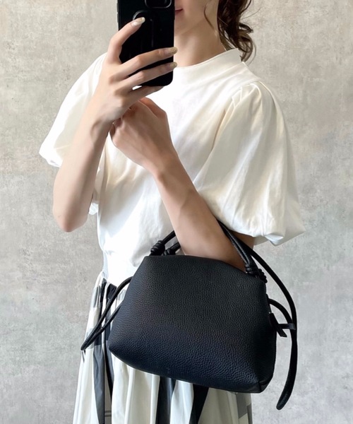 moment+（モーメントプラス）の「リンクハンドル２WAYショルダーバッグ（ショルダーバッグ・レディース・ブラック/オレンジ/グリーン/アイボリー・FREE）」の9枚目の写真