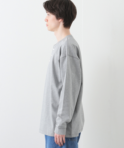 B.C STOCK(ベーセーストック)の「HENLEY/N BIG ロングスリーブTシャツ(Tシャツ/カットソー・メンズ・ホワイト/グレー・MEDIUM/LARGE)」の10枚目の写真