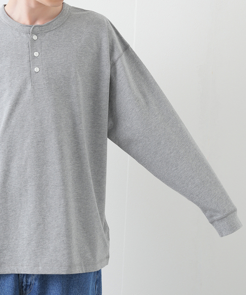 B.C STOCK(ベーセーストック)の「HENLEY/N BIG ロングスリーブTシャツ(Tシャツ/カットソー・メンズ・ホワイト/グレー・MEDIUM/LARGE)」の14枚目の写真