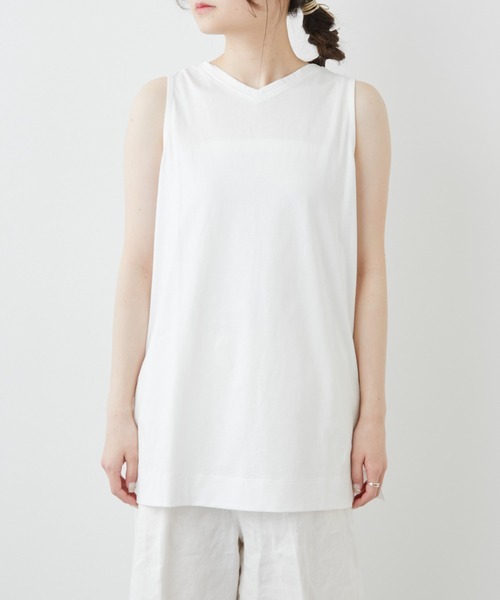 PUAL CE CIN(ピュアルセシン)の「【WEB限定】つい着たくなる。シルケット2WAYタンクトップ(タンクトップ・レディース・ホワイト/ブラック・FREE)」の8枚目の写真
