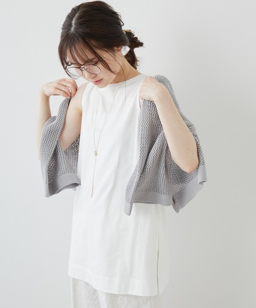 PUAL CE CIN(ピュアルセシン)の「【WEB限定】つい着たくなる。シルケット2WAYタンクトップ(タンクトップ・レディース・ホワイト/ブラック・FREE)」の11枚目の写真