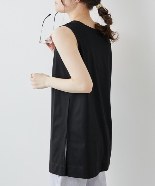 PUAL CE CIN(ピュアルセシン)の「【WEB限定】つい着たくなる。シルケット2WAYタンクトップ(タンクトップ・レディース・ホワイト/ブラック・FREE)」の12枚目の写真