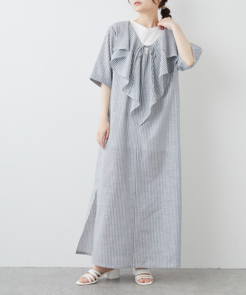 PUAL CE CIN(ピュアルセシン)の「【WEB限定】つい着たくなる。シルケット2WAYタンクトップ(タンクトップ・レディース・ホワイト/ブラック・FREE)」の5枚目の写真