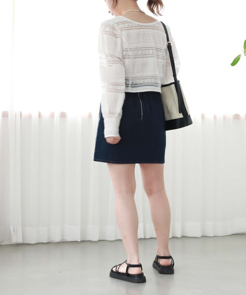 archives(アルシーヴ)の「フリルレース2WAYカーディガン(シャツ/ブラウス・レディース・ブラック/オフホワイト/アイボリー・MEDIUM)」の14枚目の写真