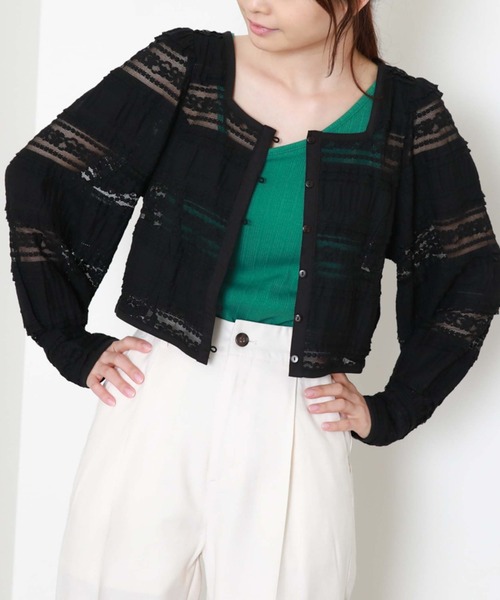 archives(アルシーヴ)の「フリルレース2WAYカーディガン(シャツ/ブラウス・レディース・ブラック/オフホワイト/アイボリー・MEDIUM)」の20枚目の写真