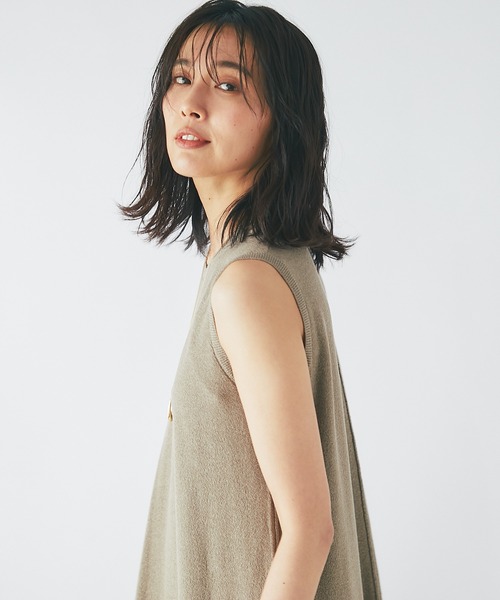 RIVE DROITE(リヴドロワ)の「テンセルリネンフレアニットワンピース(ワンピース・レディース・モカ/ベージュ系その他・FREE)」の11枚目の写真