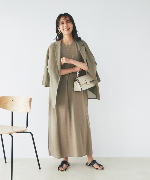 RIVE DROITE(リヴドロワ)の「テンセルリネンフレアニットワンピース(ワンピース・レディース・モカ/ベージュ系その他・FREE)」の14枚目の写真