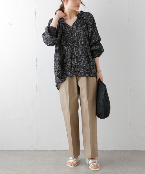 PUAL CE CIN（ピュアルセシン）の「JAPAN MADEスラックスパンツ（その他パンツ・レディース・オリーブ/ブラック/ブルー/ライトベージュ・FREE）」の10枚目の写真