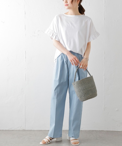 PUAL CE CIN（ピュアルセシン）の「JAPAN MADEスラックスパンツ（その他パンツ・レディース・オリーブ/ブラック/ブルー/ライトベージュ・FREE）」の14枚目の写真