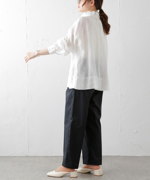 PUAL CE CIN（ピュアルセシン）の「JAPAN MADEスラックスパンツ（その他パンツ・レディース・オリーブ/ブラック/ブルー/ライトベージュ・FREE）」の6枚目の写真