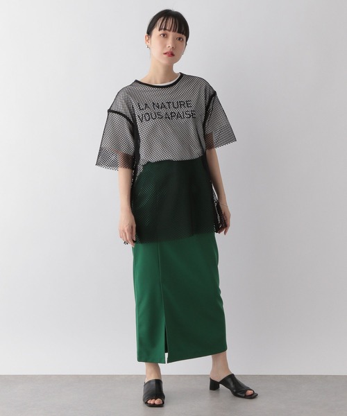 LOWRYS FARM（ローリーズファーム）の「メッシュＴシャツＳＳ　278969（Tシャツ/カットソー・レディース・ブラック/グリーン/オフホワイト・FREE）」の9枚目の写真